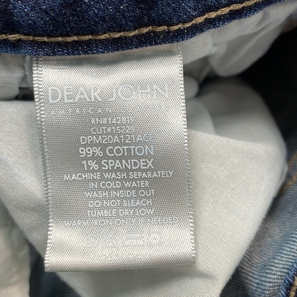 Dear John Liam Straight Mid Rise Cropped Jean Women's 27 Holes Distressing - Picture 16 of 16